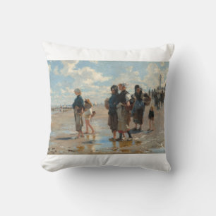 Setting Out to Fish by John Singer Sargent Throw Pillow
