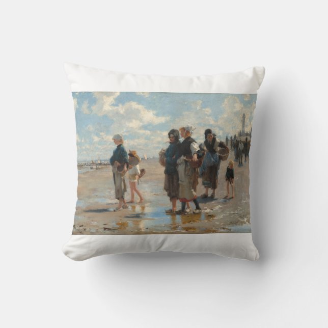 Setting Out to Fish by John Singer Sargent Throw Pillow (Front)