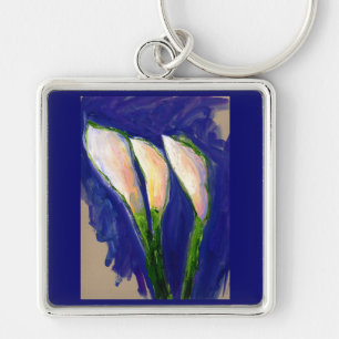 Setting Sail Calla Lily Flowers Art Keychain