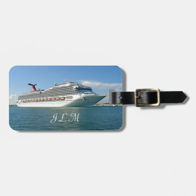 Setting Sail Monogrammed Luggage Tag (Front Horizontal)