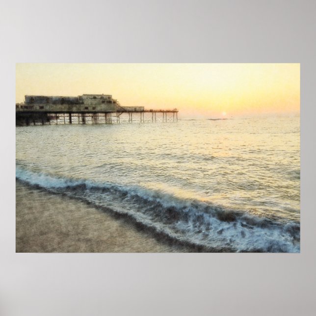 Setting Sun  Aberystwyth Canvas Poster (Front)