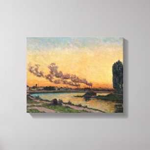 Setting Sun at Ivry, c.1872-73 Canvas Print