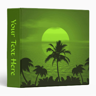 Setting Sun Green Tropics Palm Beach Binder