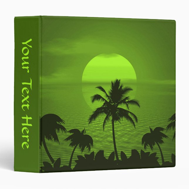 Setting Sun Green Tropics Palm Beach Binder (Front/Spine)
