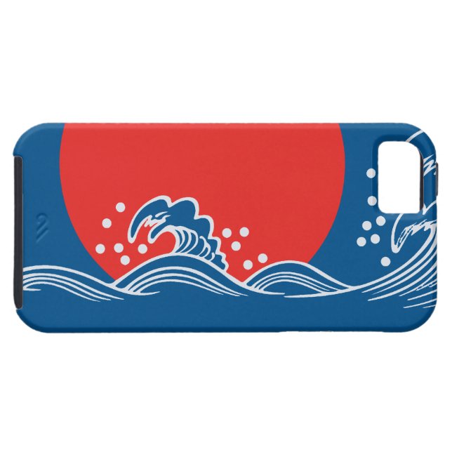 Setting sun on blue waves design iPhone5 Case-Mate iPhone Case (Back Horizontal)