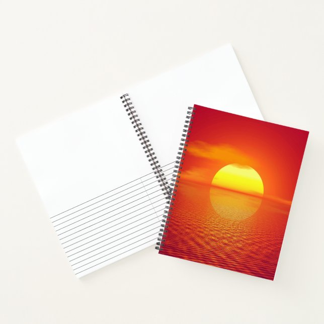 Setting Sun over Ocean Front Business Card Notebook (Inside)