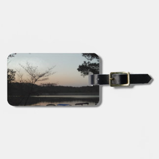 Setting Sun, Rising Moon over Lake Arrowhead Luggage Tag