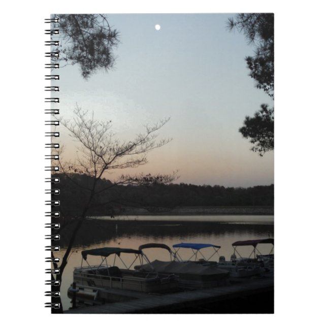 Setting Sun, Rising Moon  over  Lake Arrowhead Notebook (Front)