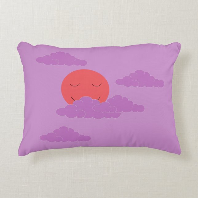 Setting Sun with Purple Clouds:  Accent Pillow (Front)