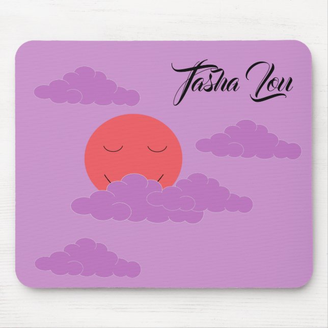 Setting Sun with Purple Clouds:  Lavender Mouse Pad (Front)