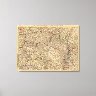 Settlements and forests in France Canvas Print