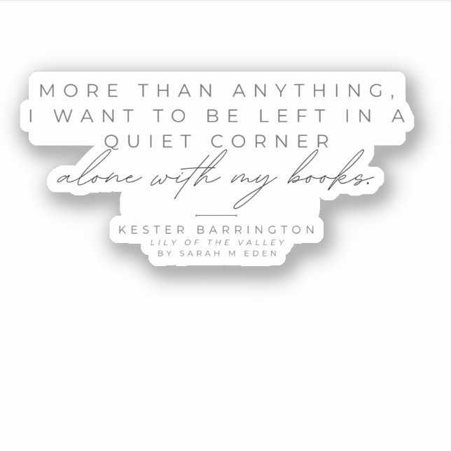 Seul avec My Books, autocollant (Devant)