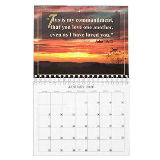 Seulement calendrier inspiré de douze mois de Dieu