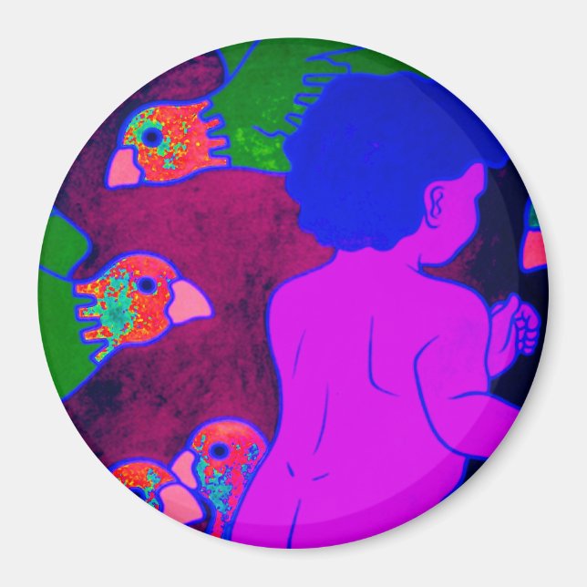 Seumas with Pigeons Magnet (Front)