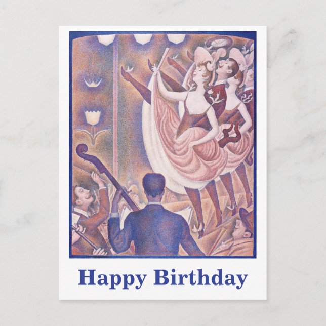 Seurat Can-can CC0011 Birthday Postcard (Front)