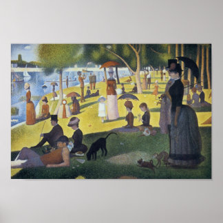 Seurat dimanche après-midi Peinture Poster vintage