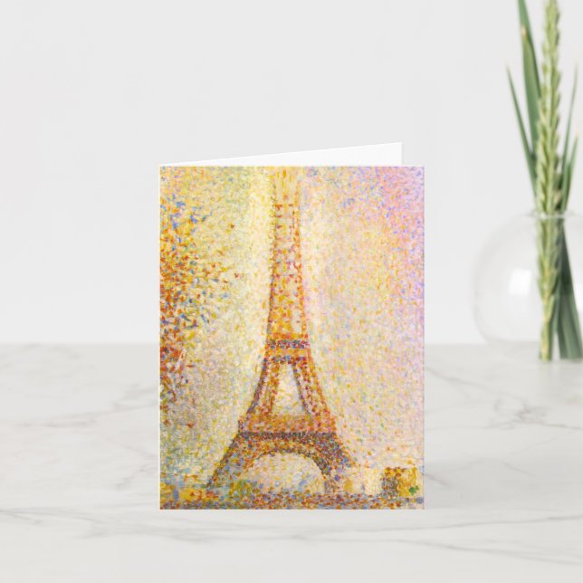 Seurat Eiffel Tower Note Card (Front)
