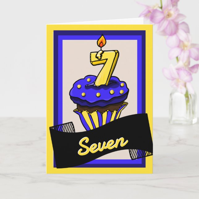 Seven Birthday Card (Orchid)