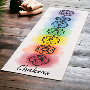 Seven Chakra Design with Custom Text Options Yoga Mat