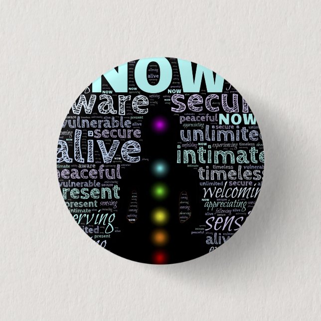 Seven chakras  1 inch round button (Front)