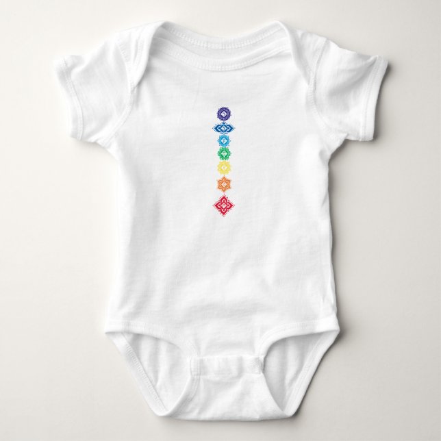 Seven Chakras 7 Baby Bodysuit (Front)