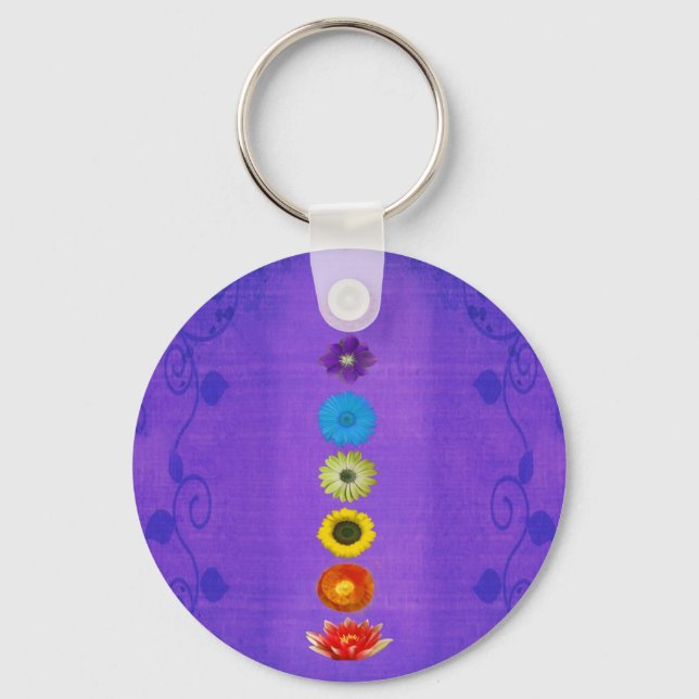 Seven Chakras Gift - Purple Keychain (Front)