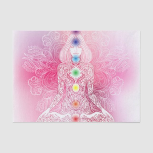 Seven Chakras Pink Lady Tissue Paper (Front)