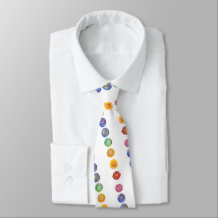 Seven chakras watercolor art tie