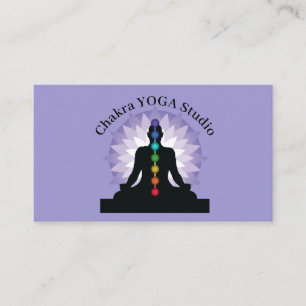 Seven Chakras Yoga Position Design Business Card