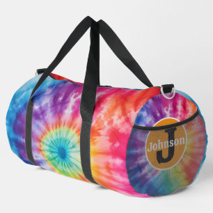 Seven Colour Tie Dye Vortex monogram personalized Duffle Bag