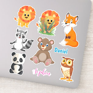 Seven Cute Animals, Personalize Boy & Girl Names