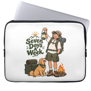 Seven Days A Week Camping Adventure Design Laptop Sleeve