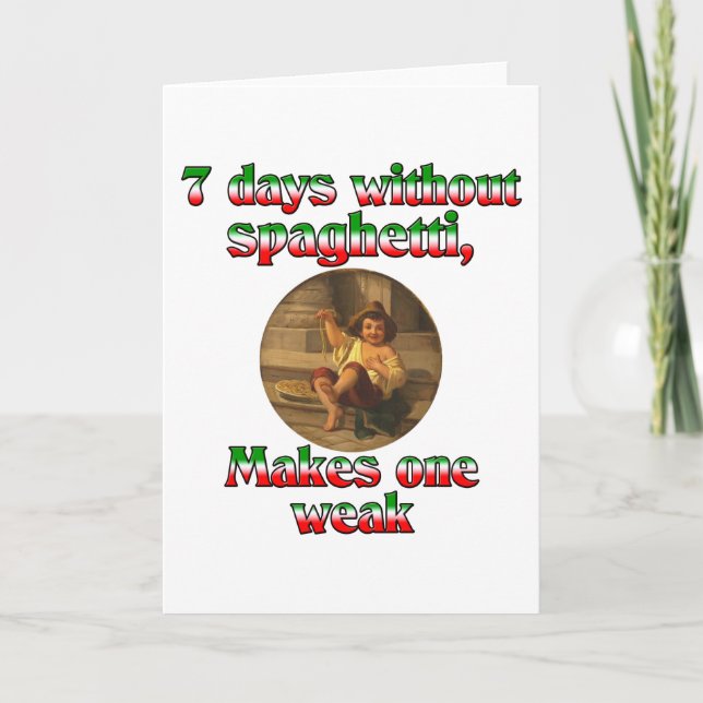 Seven Days Without Spaghetti Holiday Card (Front)