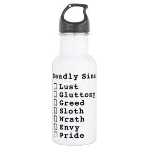 Seven Deadly Sins Checklist - blank (0000000) 532 Ml Water Bottle