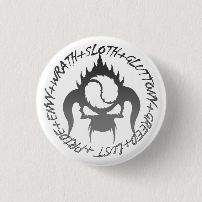 Seven deadly sins Round Button (Front)