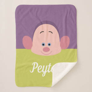 Seven Dwarfs - Dopey Character Name Sherpa Blanket
