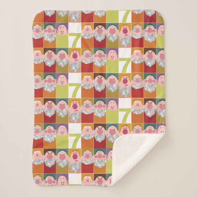 Seven Dwarfs Stylized Character Art Sherpa Blanket (Front)