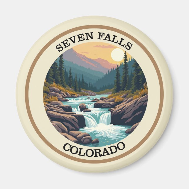 Seven Falls Colorado Retro Magnet (Front)