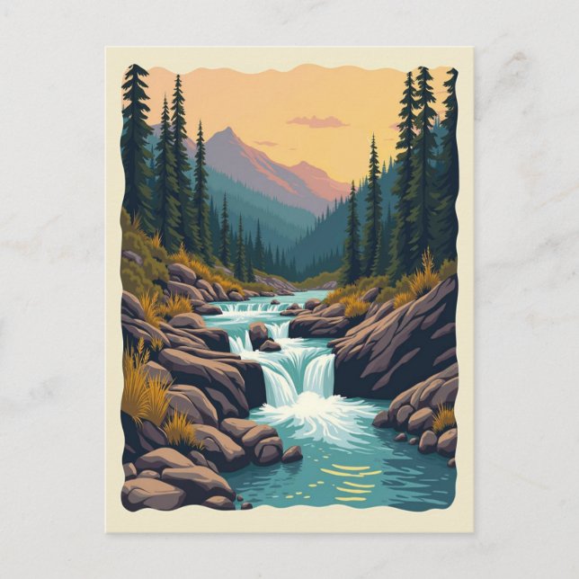 Seven Falls Colorado Retro Postcard (Front)