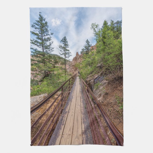 Seven Falls Walkway Bridge Kitchen Towel (Vertical)