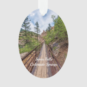 Seven Falls Walkway Bridge Oval Ornament