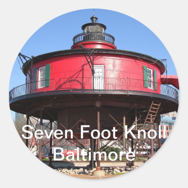 Seven Foot Knoll Lighthouse Stickers (Front)