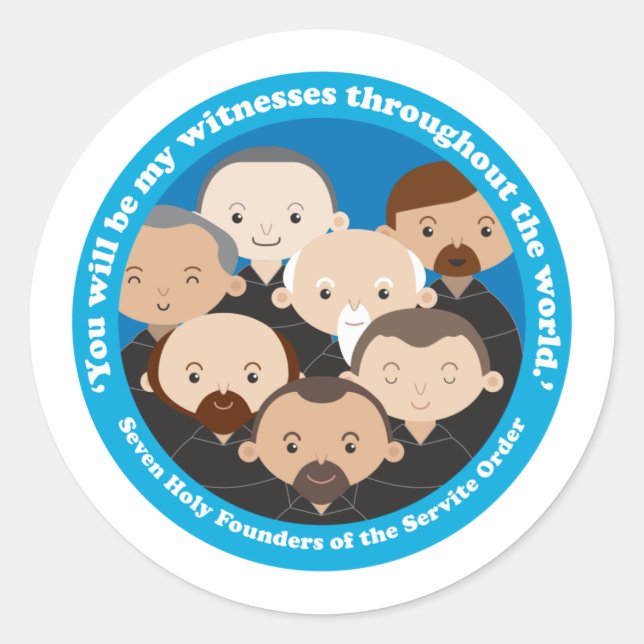 Seven Founders of the Servite Order Classic Round Sticker (Front)