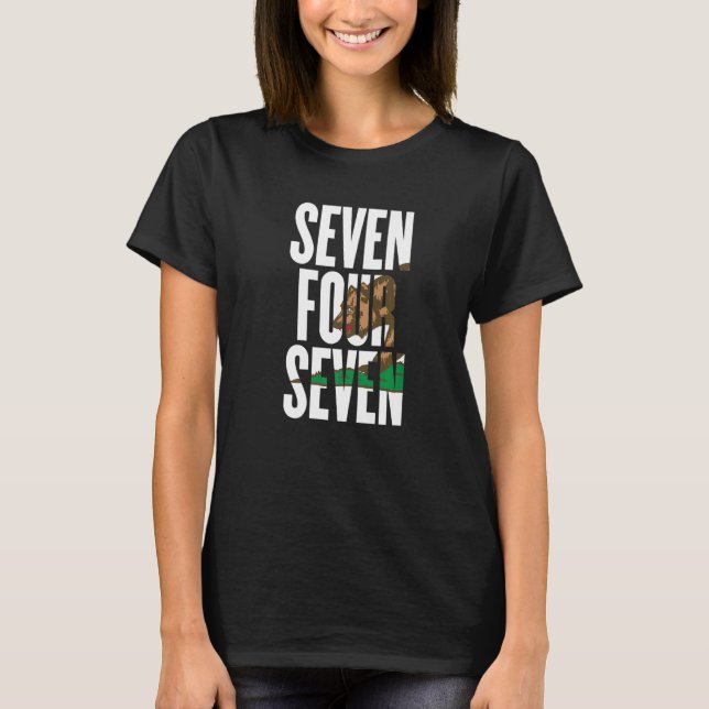 Seven Four Seven 747 Area Code California Los Ange T-Shirt (Front)