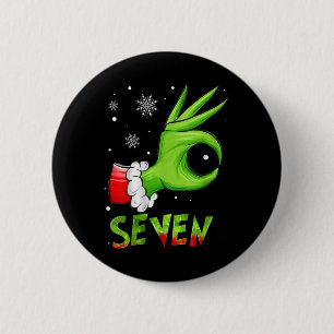 Seven Funny 6 7 Meme Santa Christmas Xmas Teacher  2 Inch Round Button