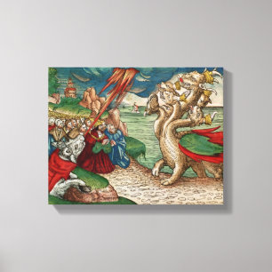 Seven-headed serpent from the Book of Canvas Print