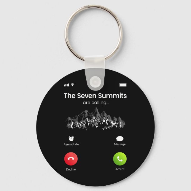 Seven Highest Summits Are Calling Funny Climbing H Keychain (Front)