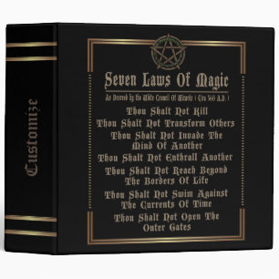 Seven Laws Of Magic Black And Gold Binder