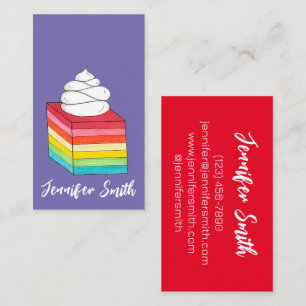 Seven Layer Retro Rainbow Gelatin Salad Dessert Business Card