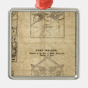 Seven maps from the New York Herald Metal Ornament